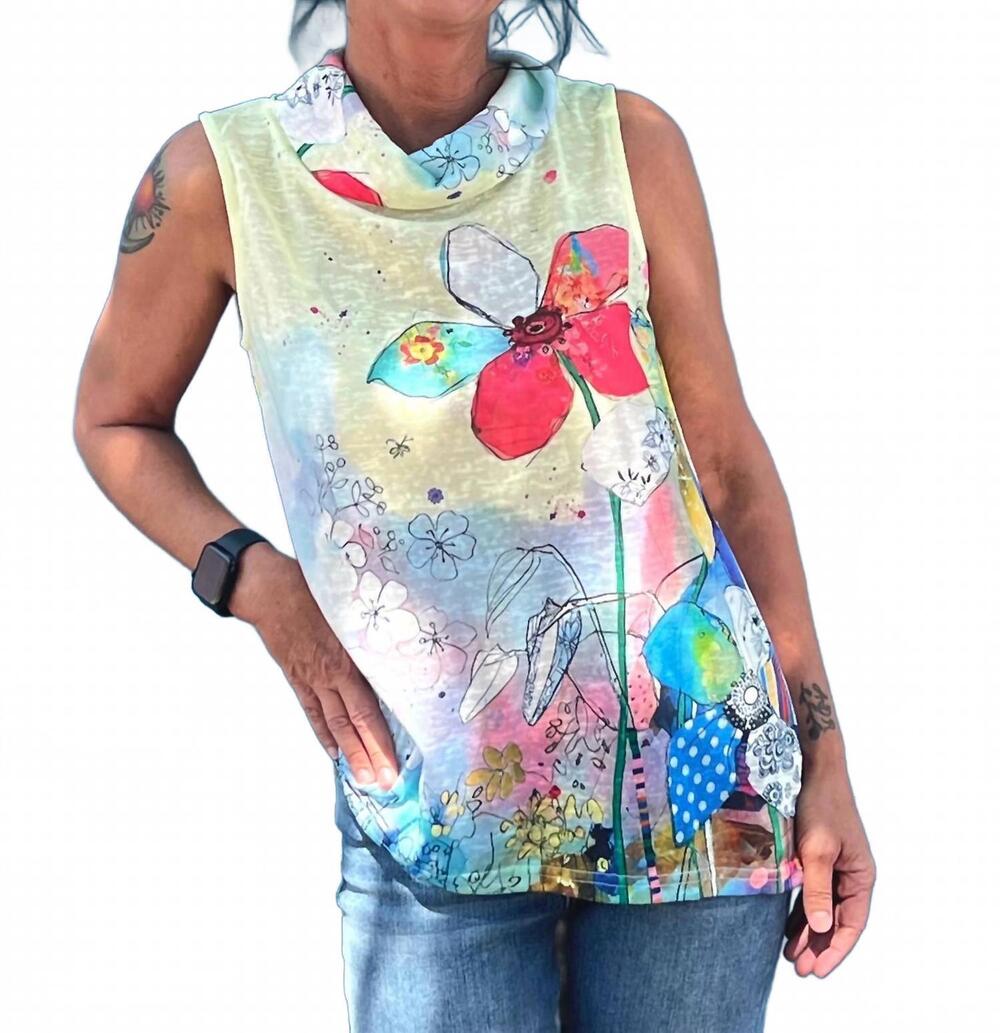 NEW SHANA APPAREL cowl neck tank top in floral